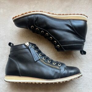 Walter Genuin Stevie Women 7.5-8 EU38 Black Leather High Top Golf Sneaker Bootie